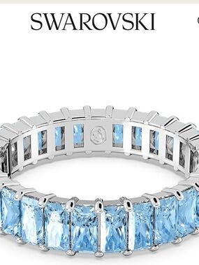 Swarovski Light Blue Crystal Matrix Ring